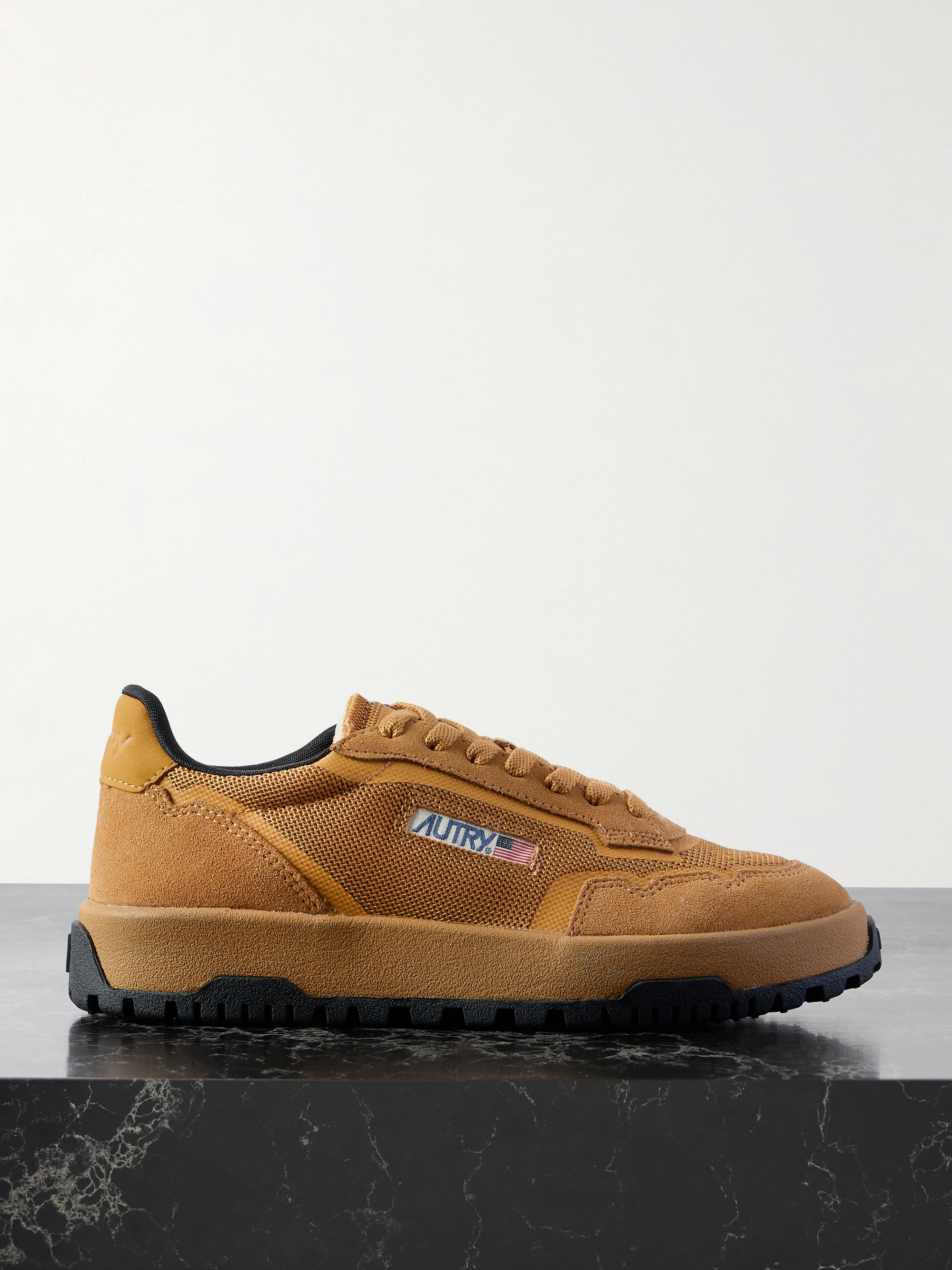 Autry Wildpace suede-trimmed mesh sneakers