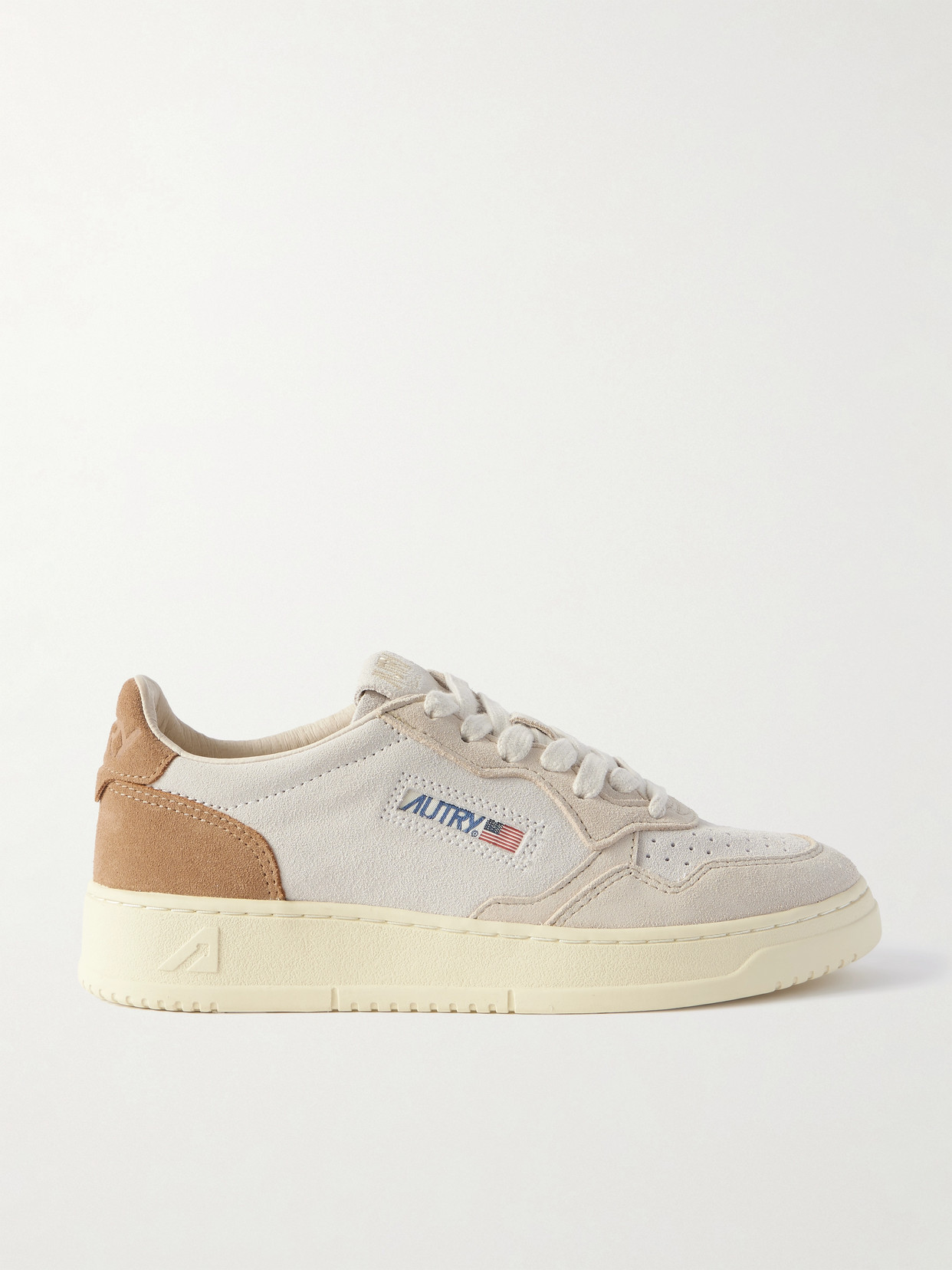 Autry - Medalist Low Color-block Suede Sneakers - Beige