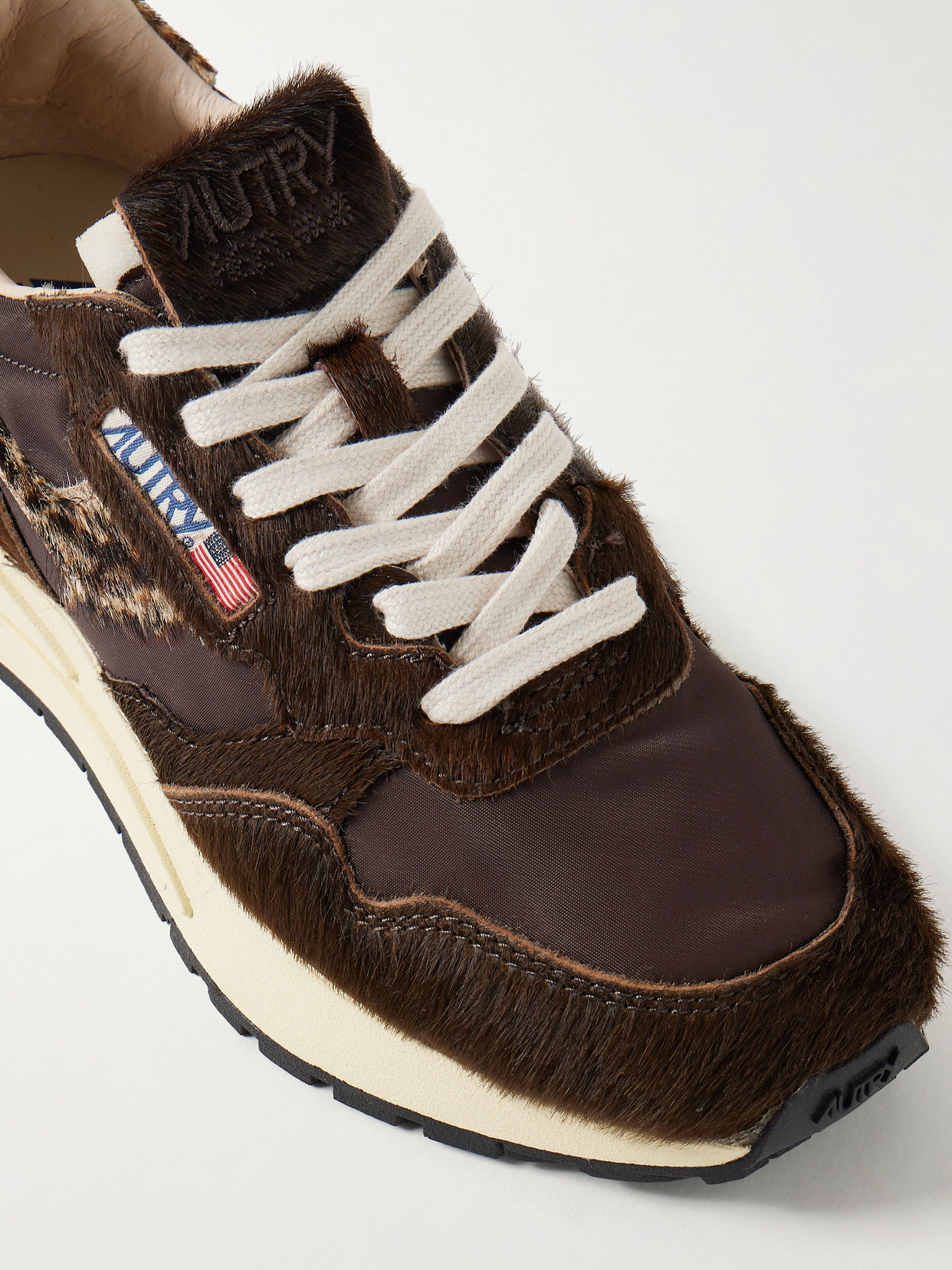 Autry Reelwind Low Leopard-print Calf Hair And Shell Sneakers In Animal Print