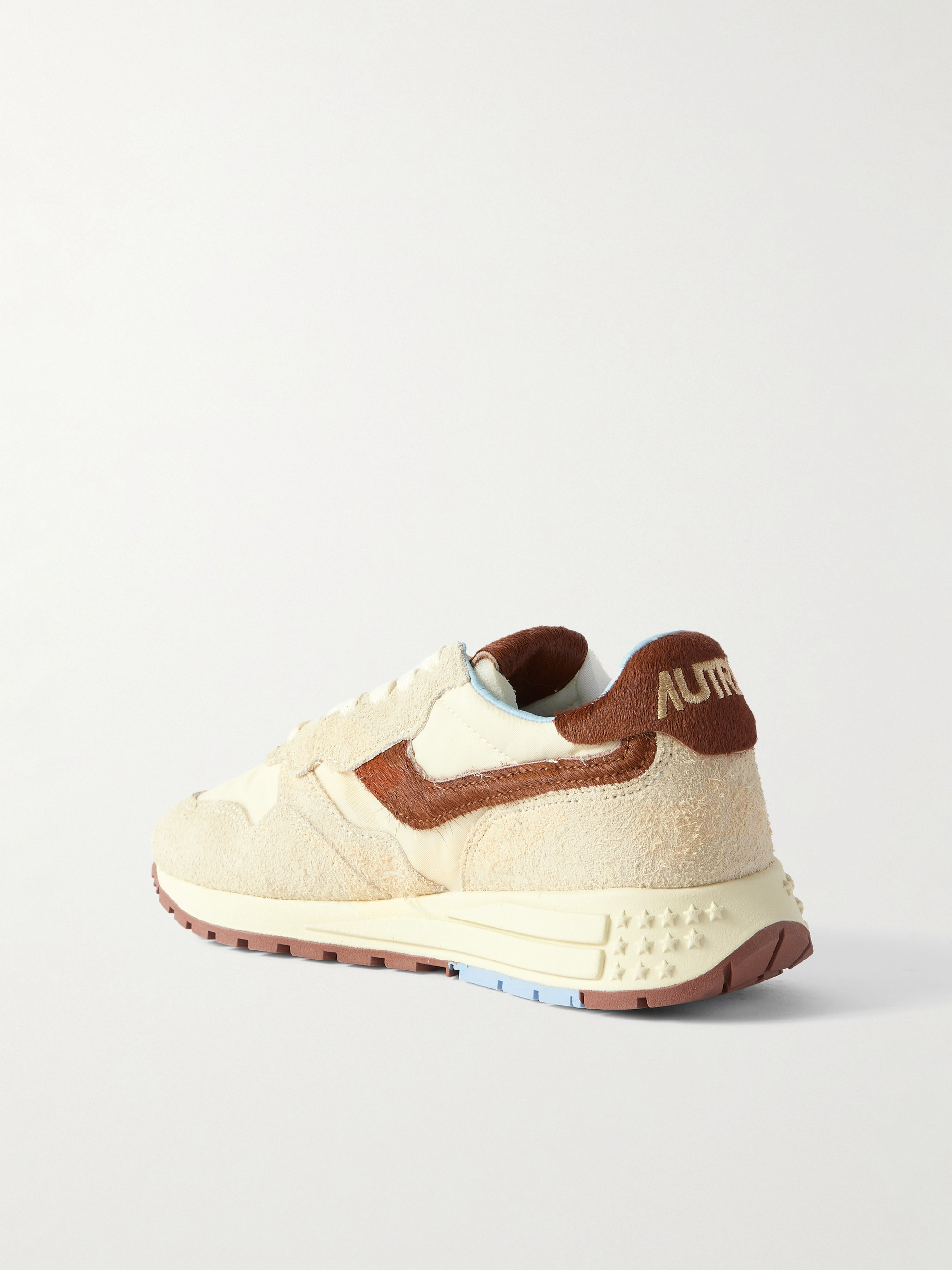 Autry Reelwind Low calf hair-trimmed suede and shell sneakers thumbnail