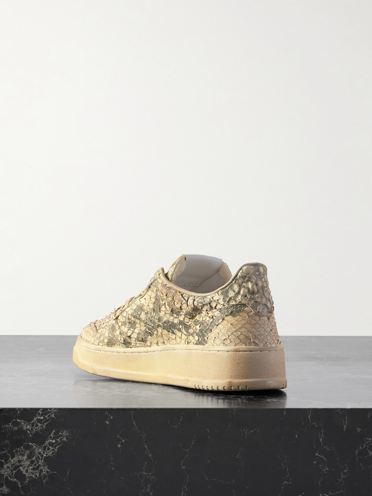 Autry Medalist Snakeskin Leather Low-top Sneakers In Animal Print
