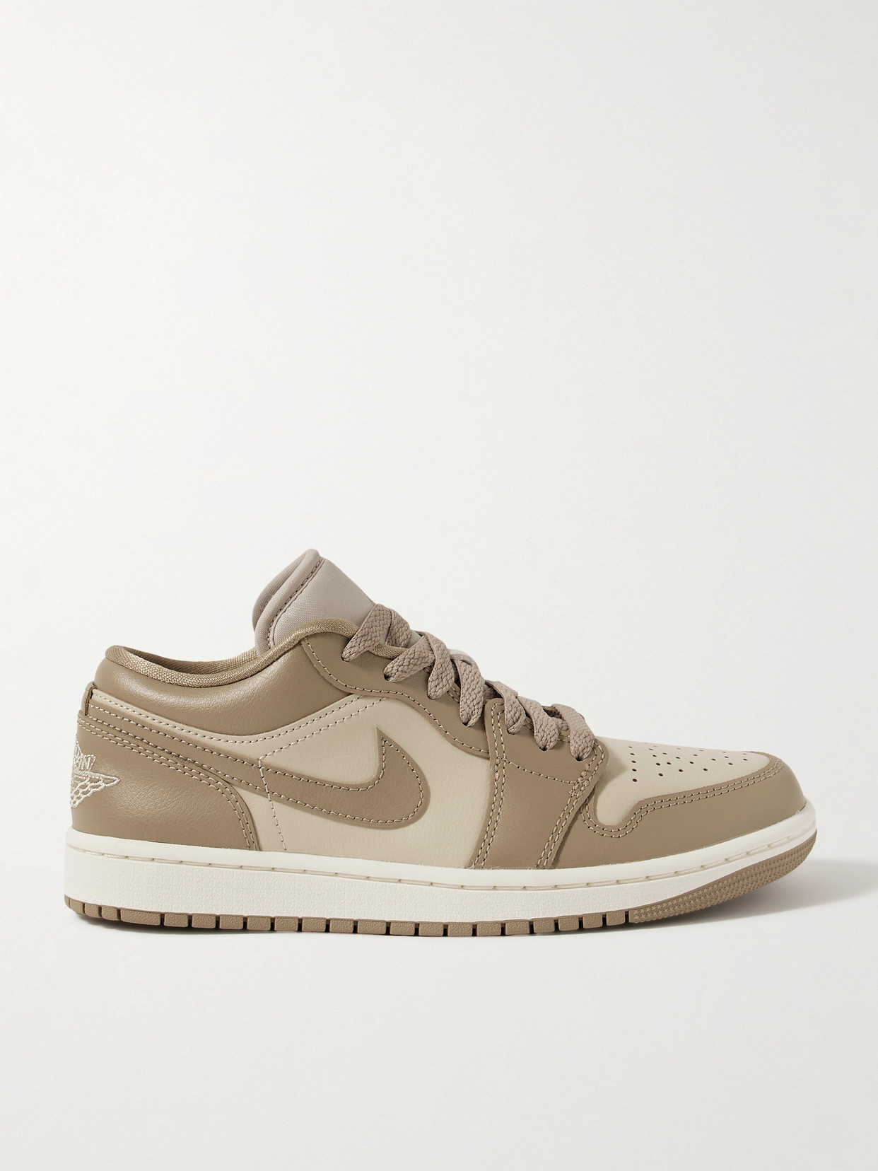 Nike Air Jordan 1 Low Leather Sneakers In Neutrals