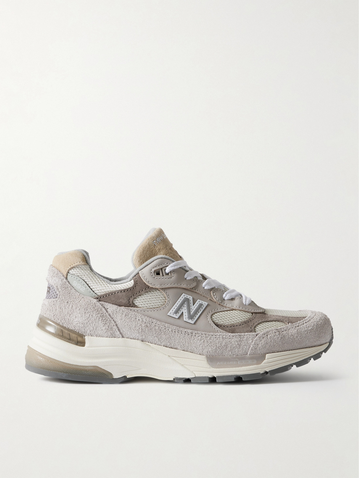 New Balance - 992 Leather, Mesh And Suede Sneakers - Gray