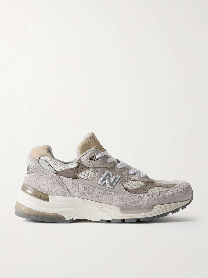 New Balance 992 Leather, Mesh And Suede Sneakers - US4