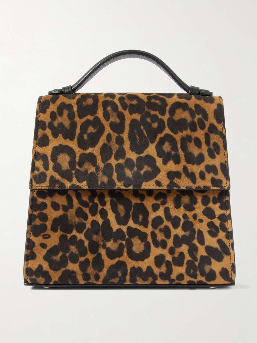 Hunting Season Leopard-print Suede And Leather Shoulder Bag