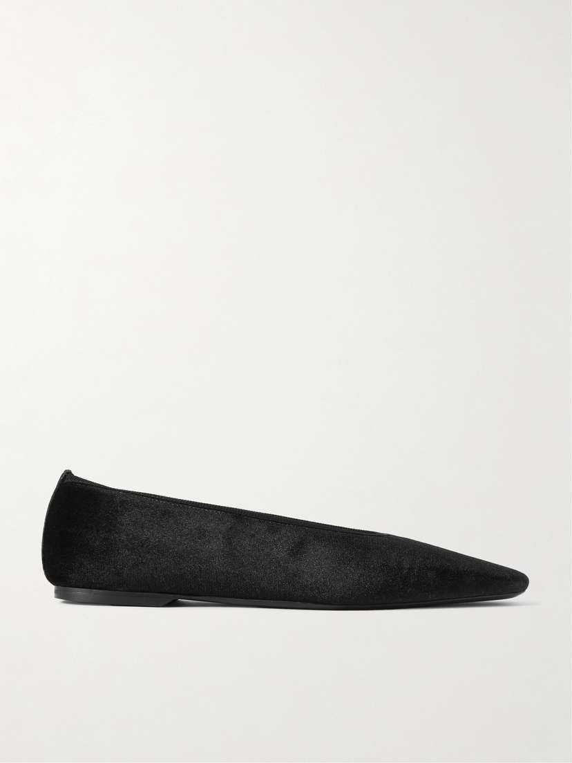 TOTEME The Minimalist Velvet Ballet Flats