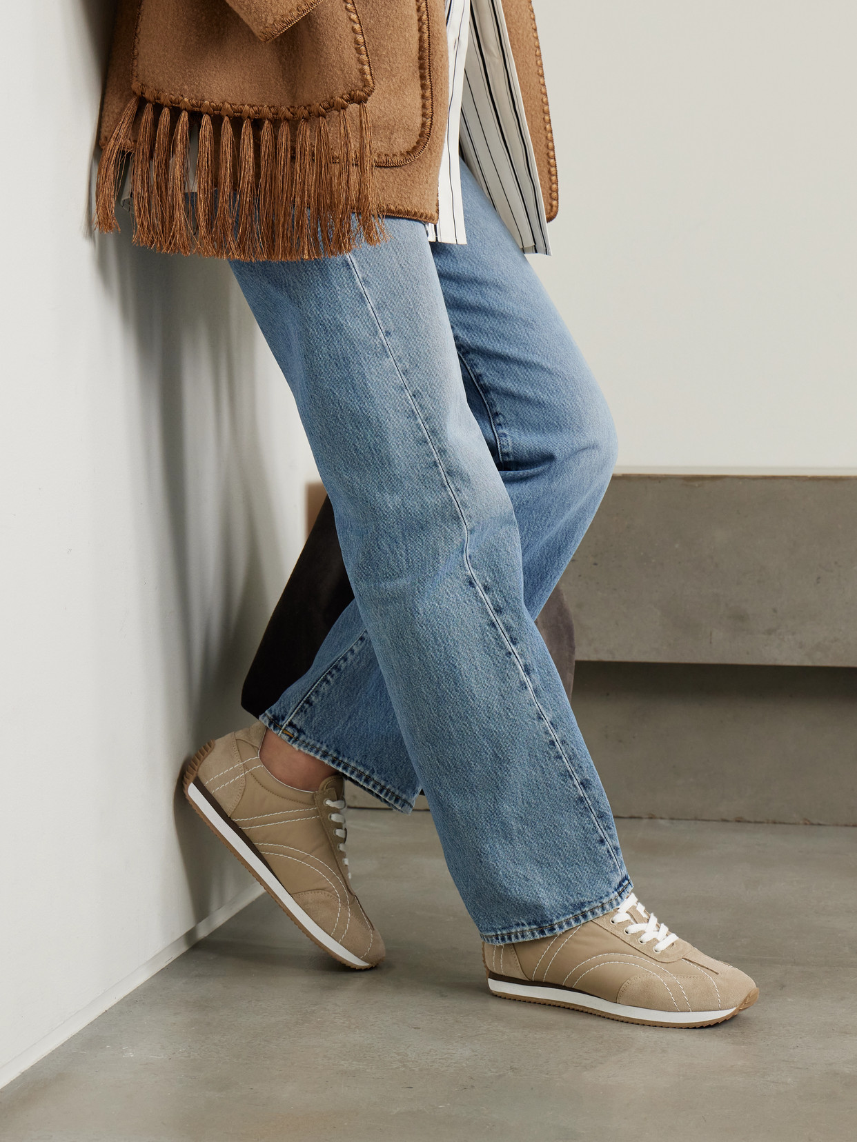 Totême Toteme Nylon Low-top Sneakers In Ecru