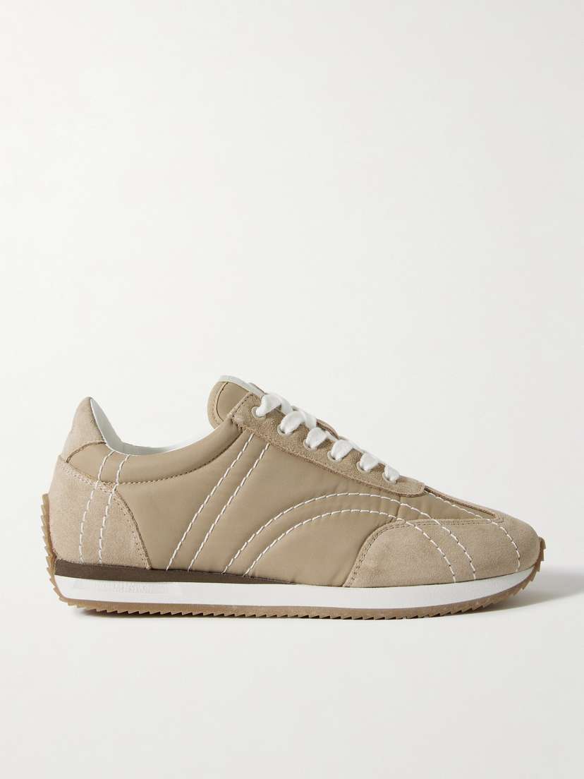 Toteme — The Sport suede and twill sneakers