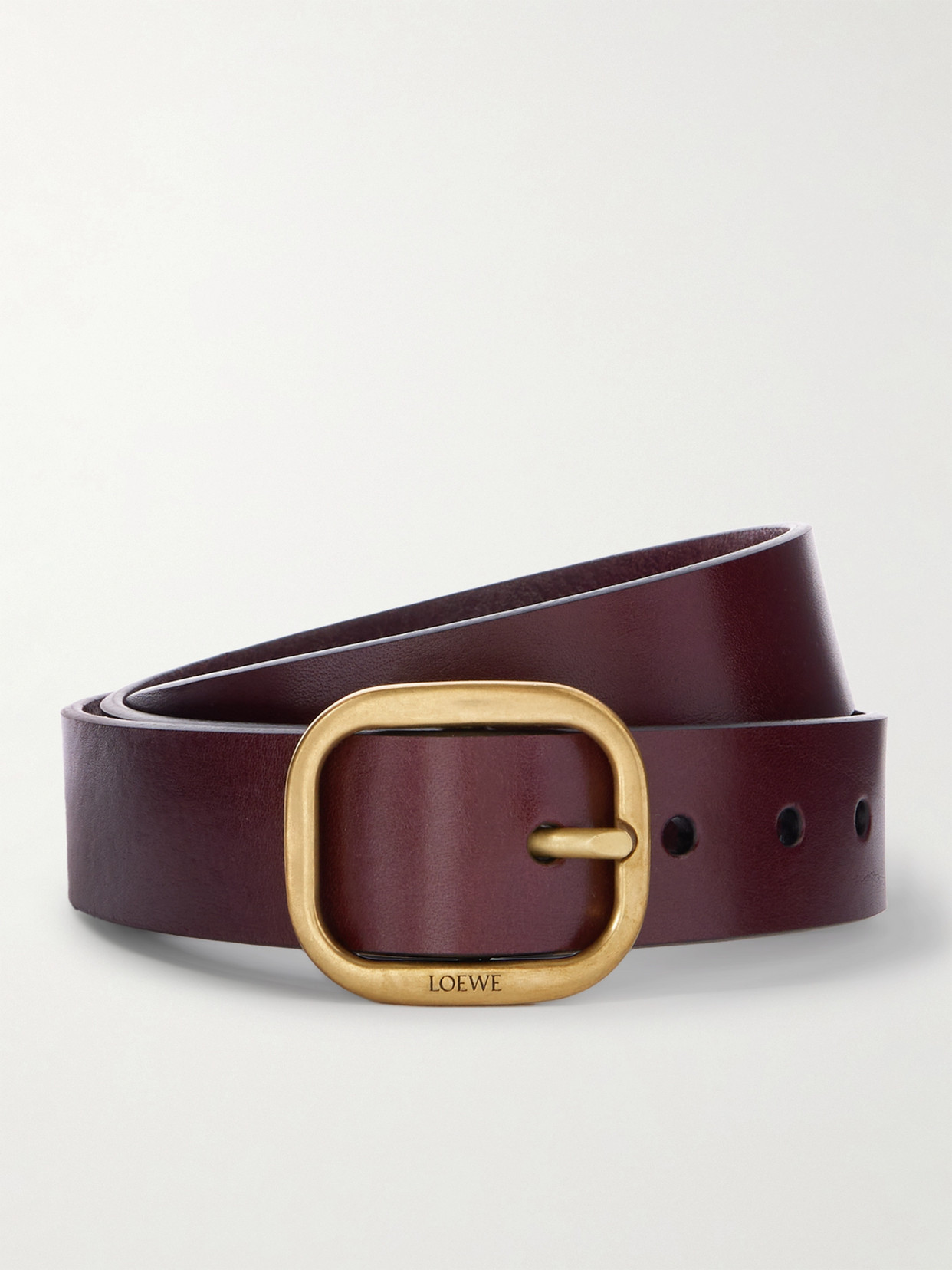 Loewe - Leather Belt - Burgundy