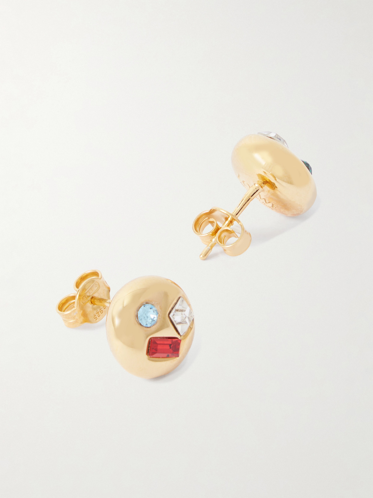 Shop Loewe Pebble Wink Gold-tone Crystal Earrings