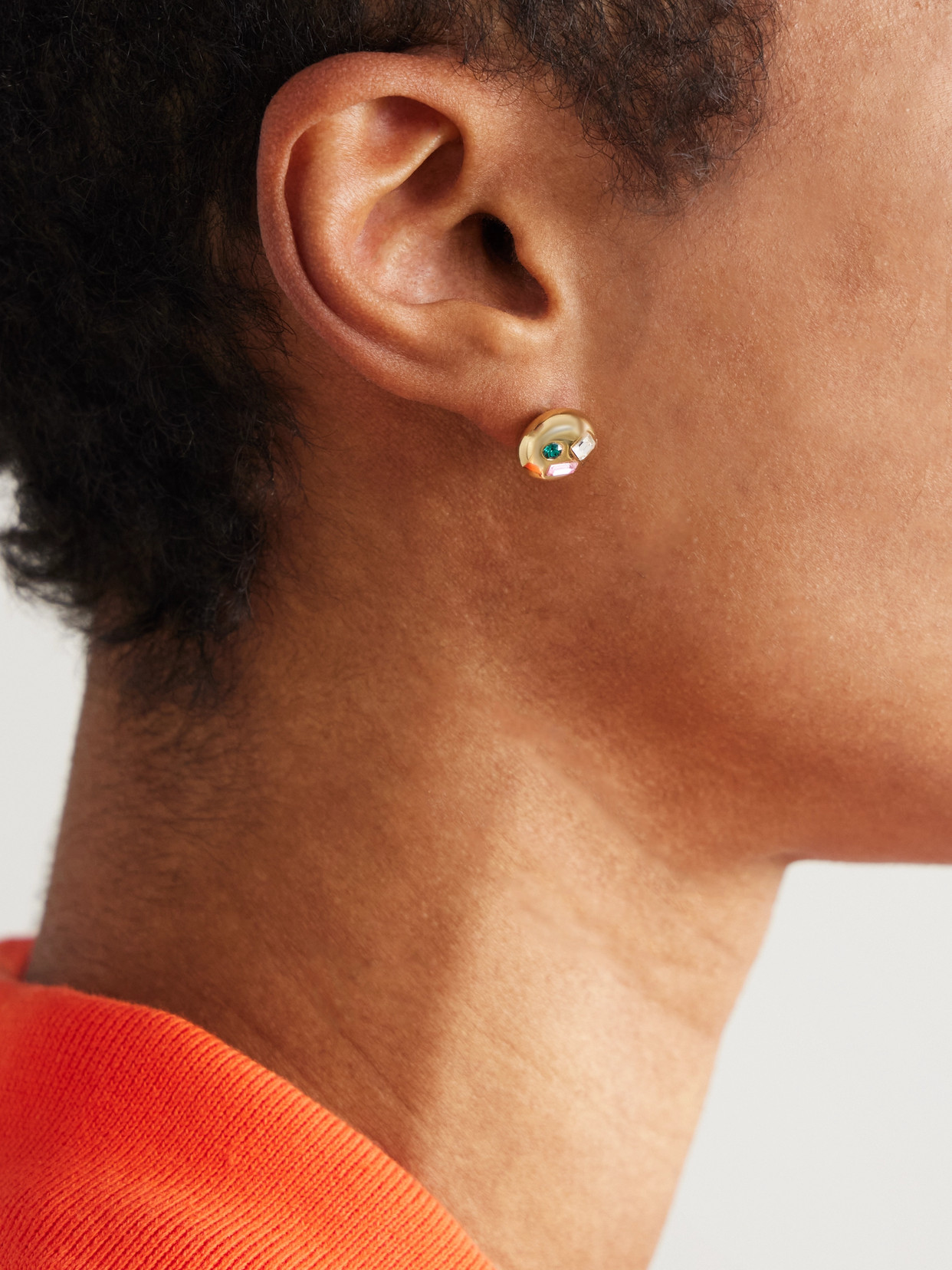 Shop Loewe Pebble Wink Gold-tone Crystal Earrings