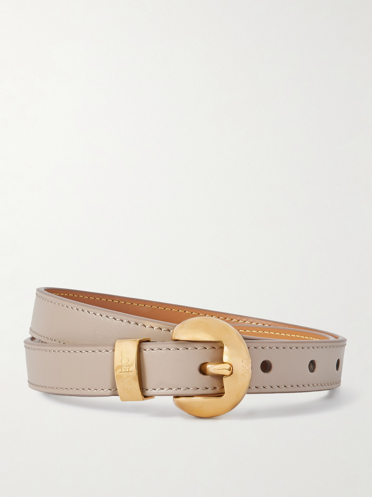 LOEWE - Pebble Leather Belt - Sand