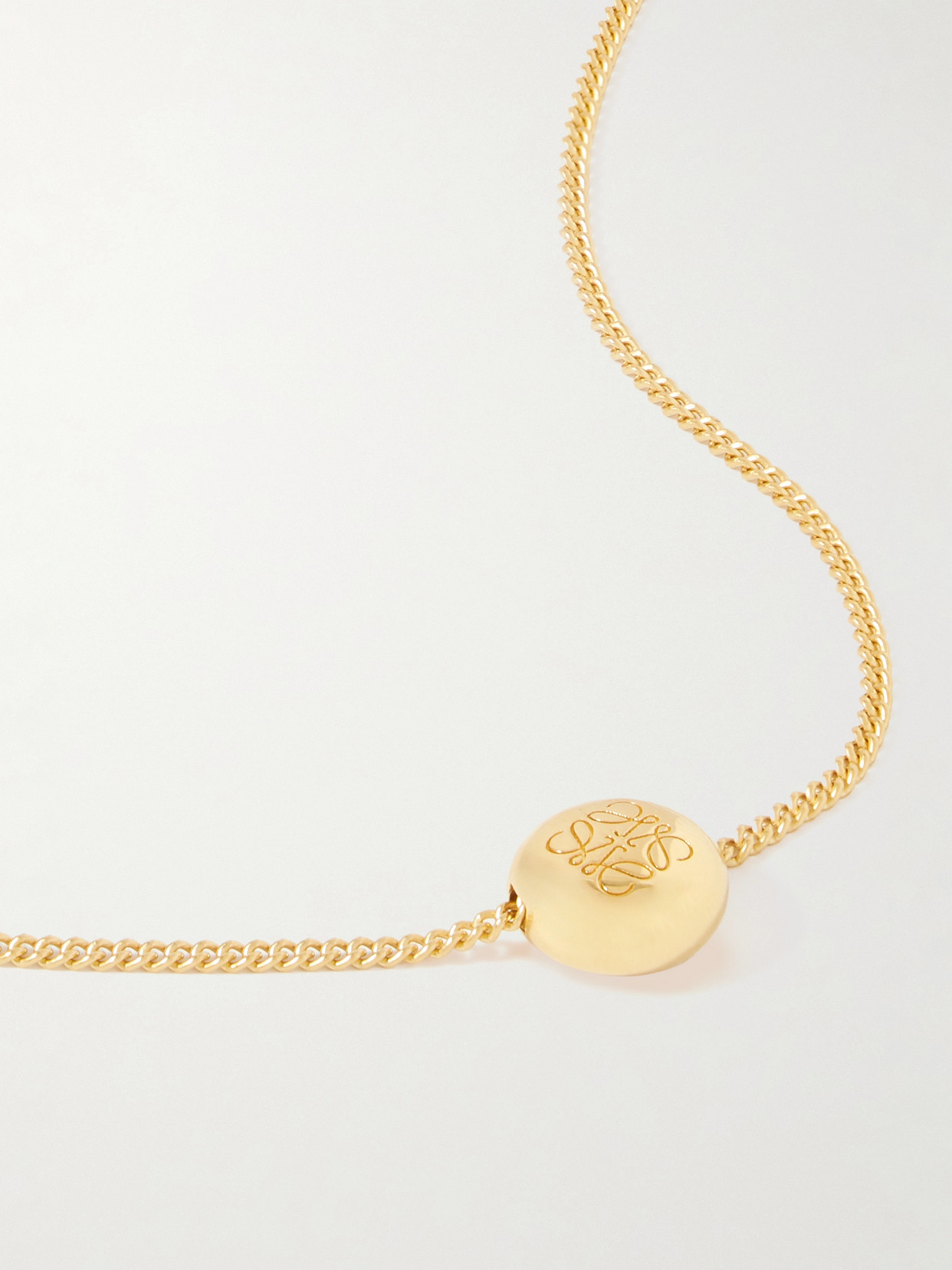 Loewe Anagram Pebble Gold-tone Necklace