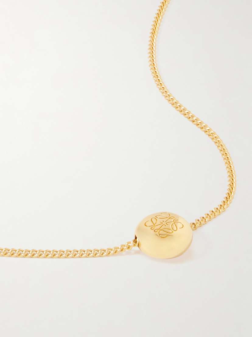 Loewe Anagram Pebble Gold-tone Necklace