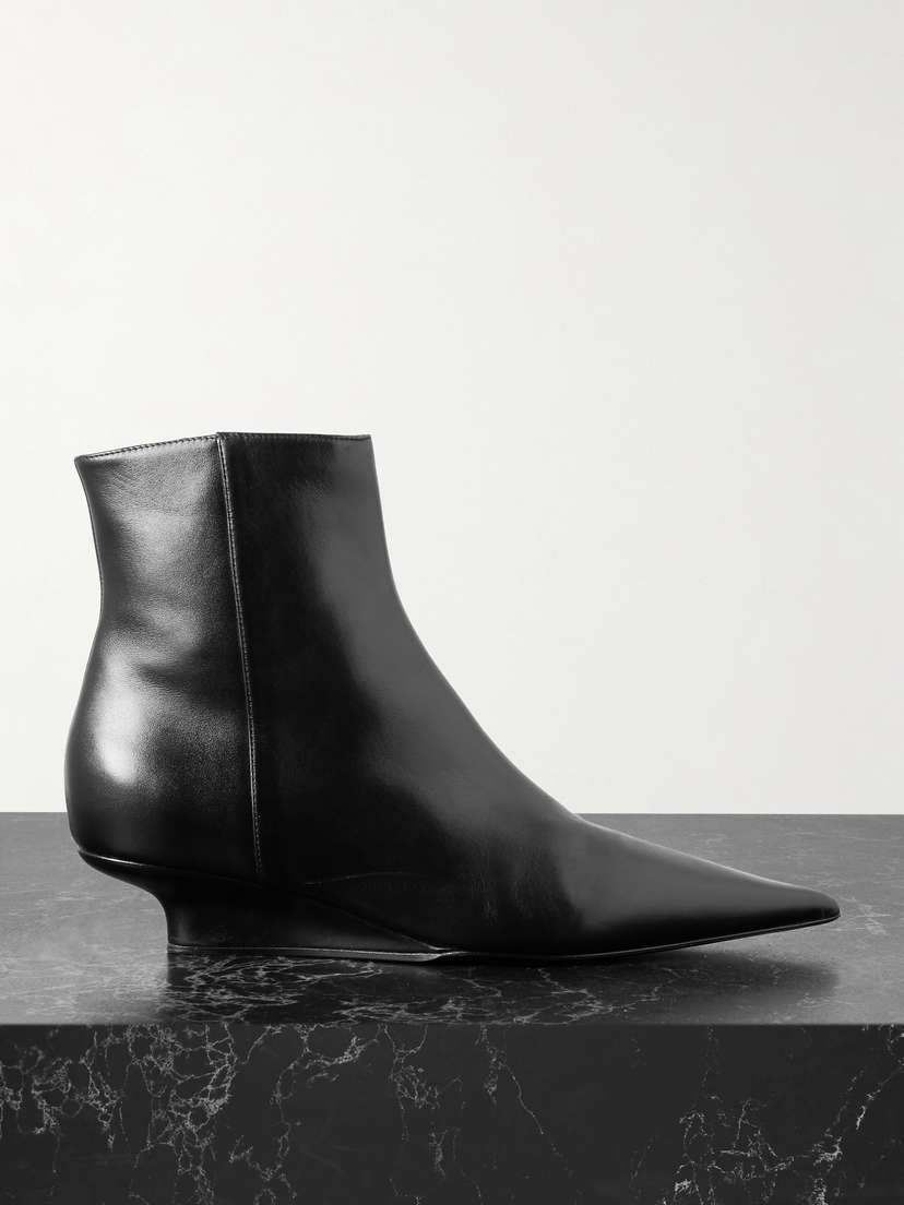 TOTEME The Sharp Leather Ankle Boots