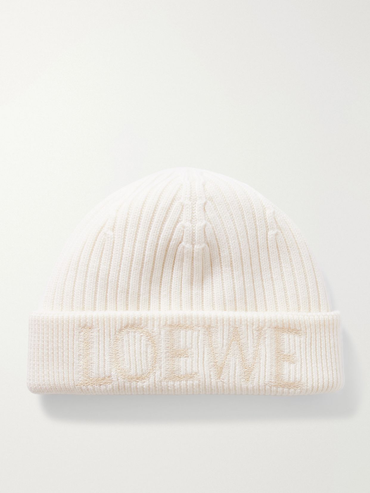 Embroidered wool beanie