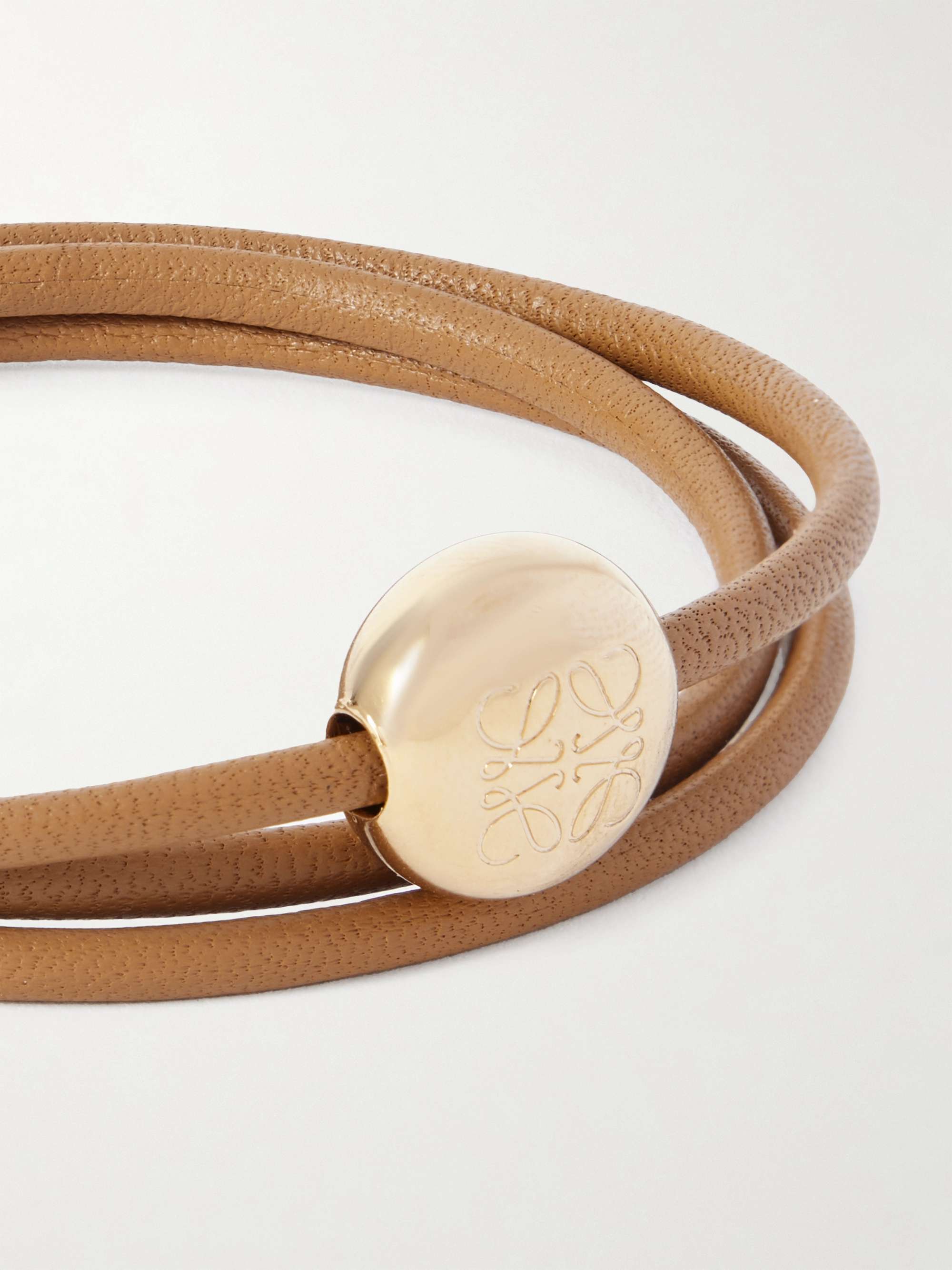 LOEWE Leather and silver-tone wrap bracelet | NET-A-PORTER