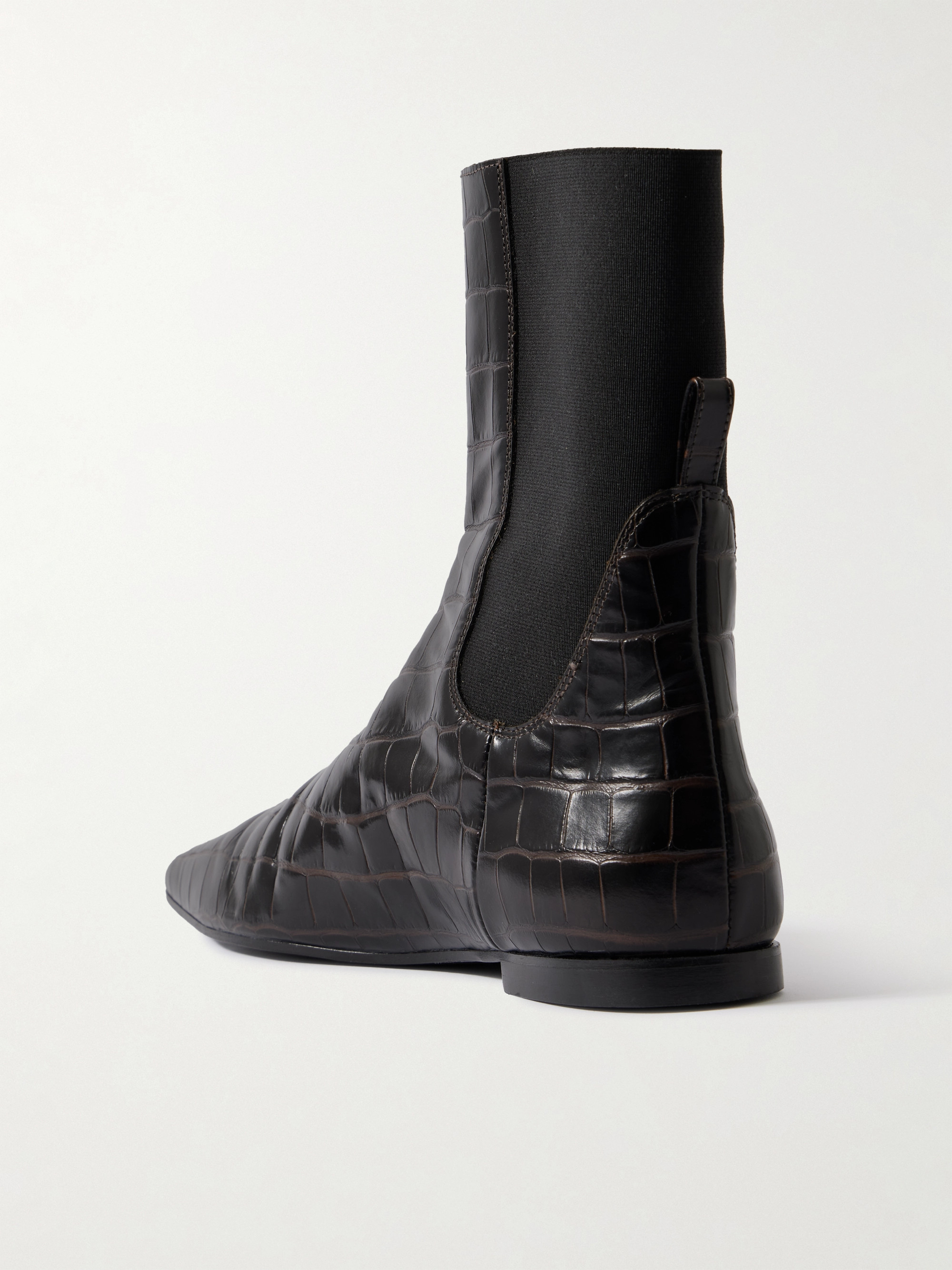 TOTEME Croc-effect leather ankle boots thumbnail