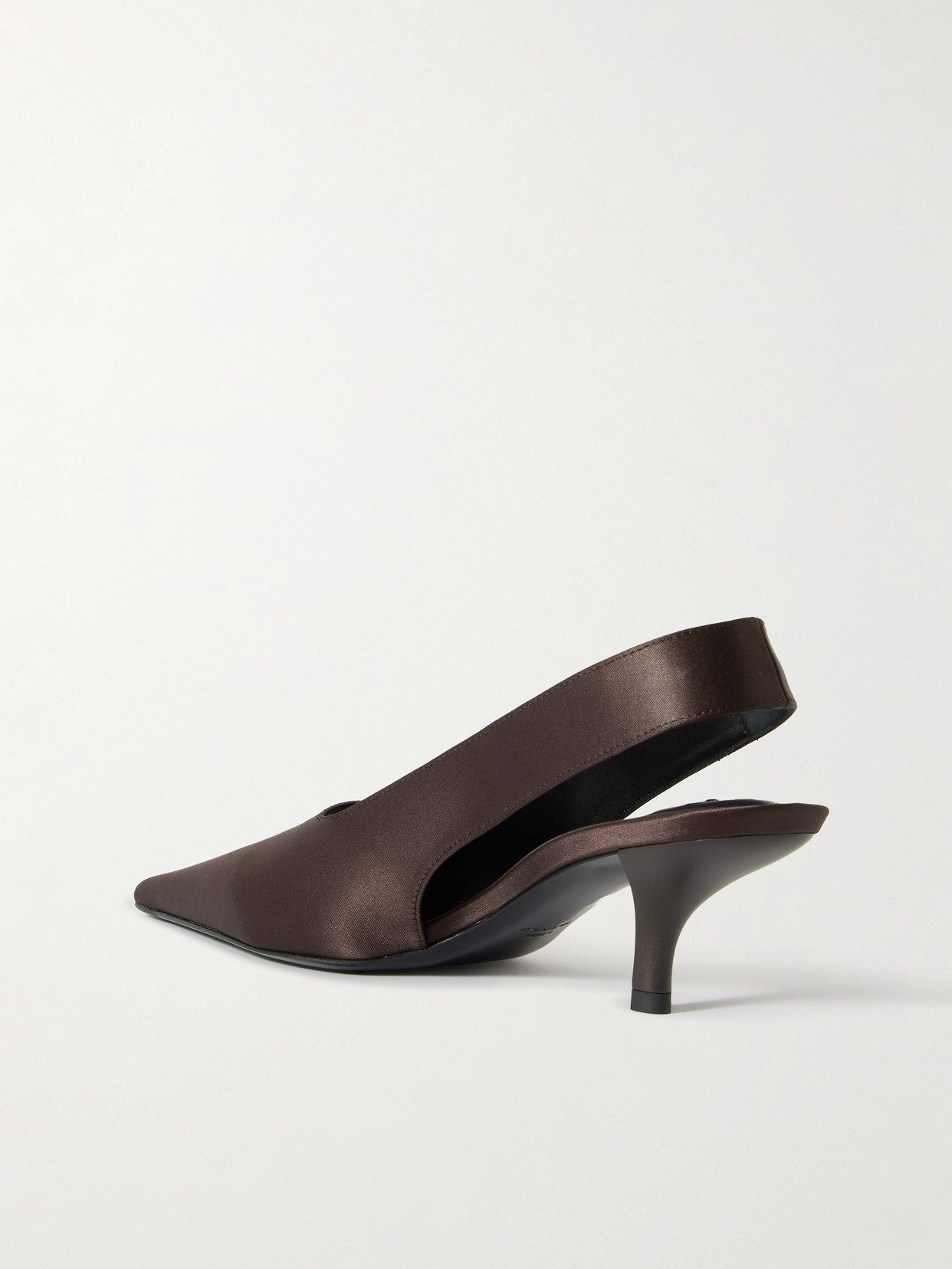 Totême Classic Satin Slingbacks Espresso In Brown