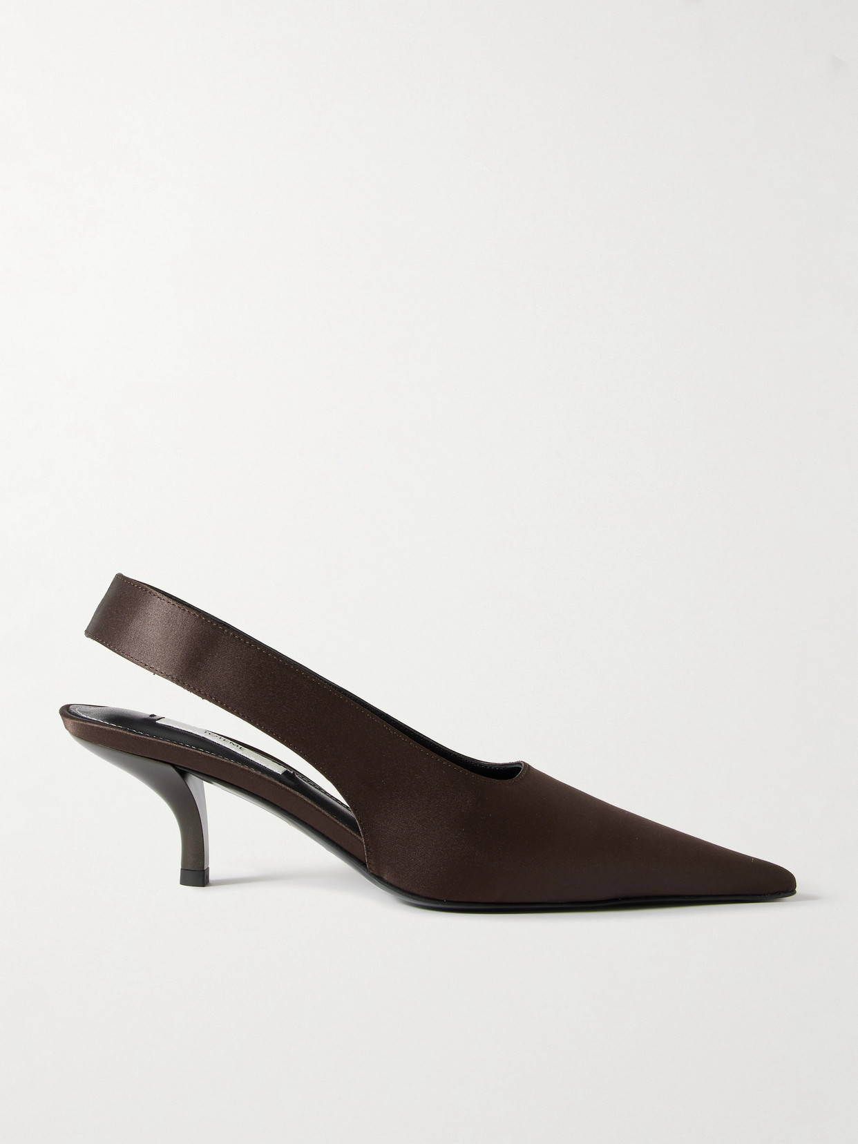 Totême Classic Satin Slingbacks Espresso In Brown