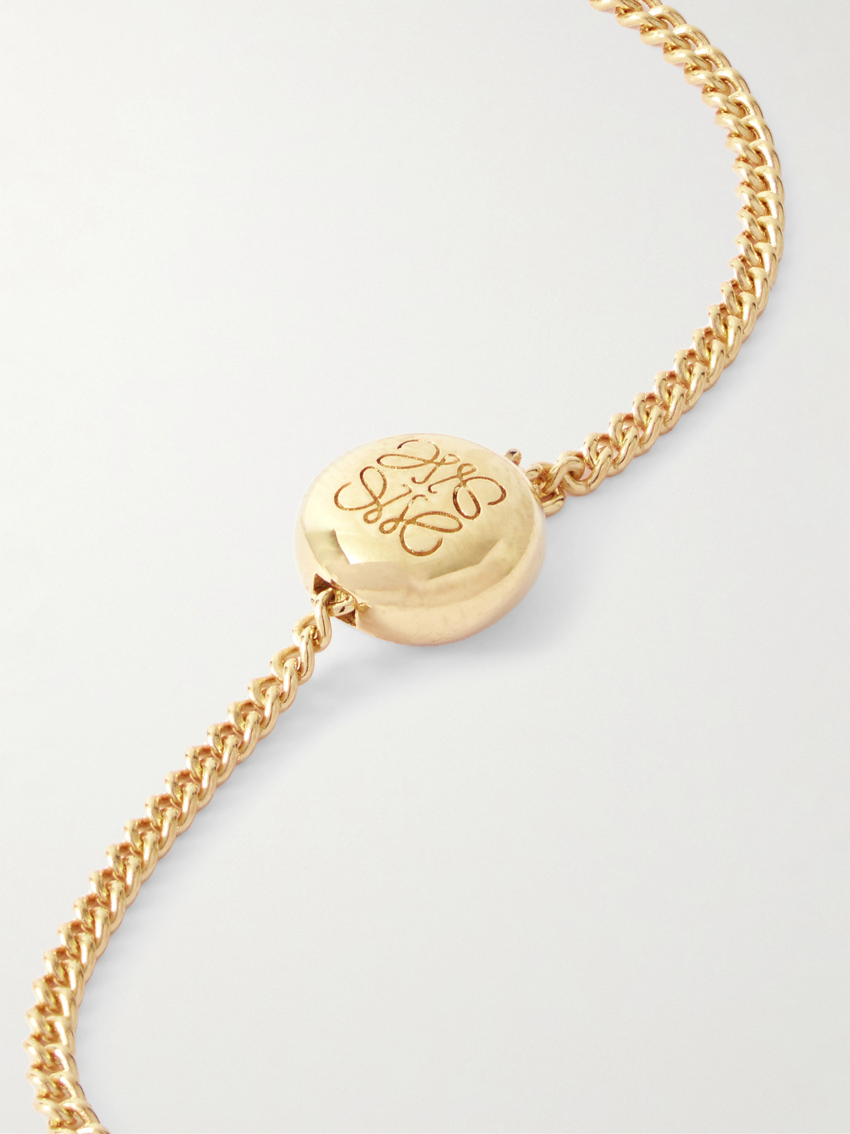 Loewe Anagram Pebble Gold-plated Silver Bracelet In Gold