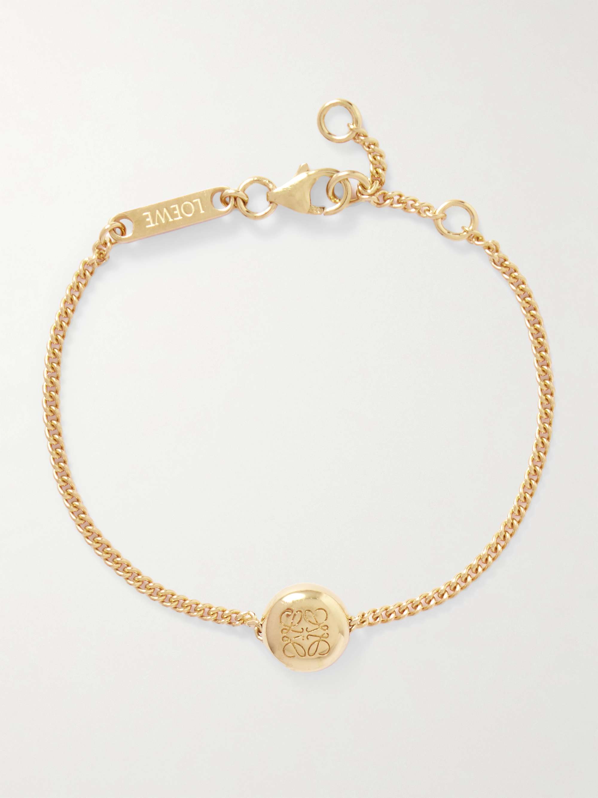 LOEWE Anagram Pebble gold-plated silver bracelet | NET-A-PORTER