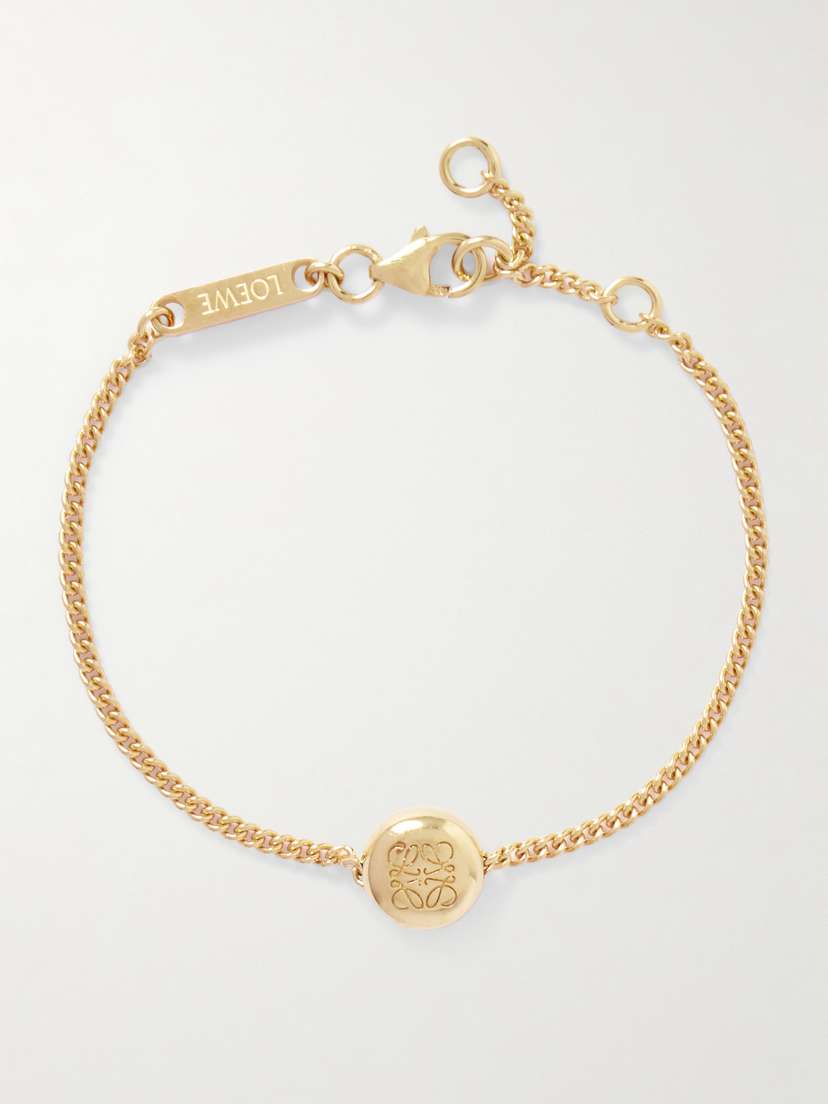 Loewe Anagram Pebble Gold-plated ilver Bracelet