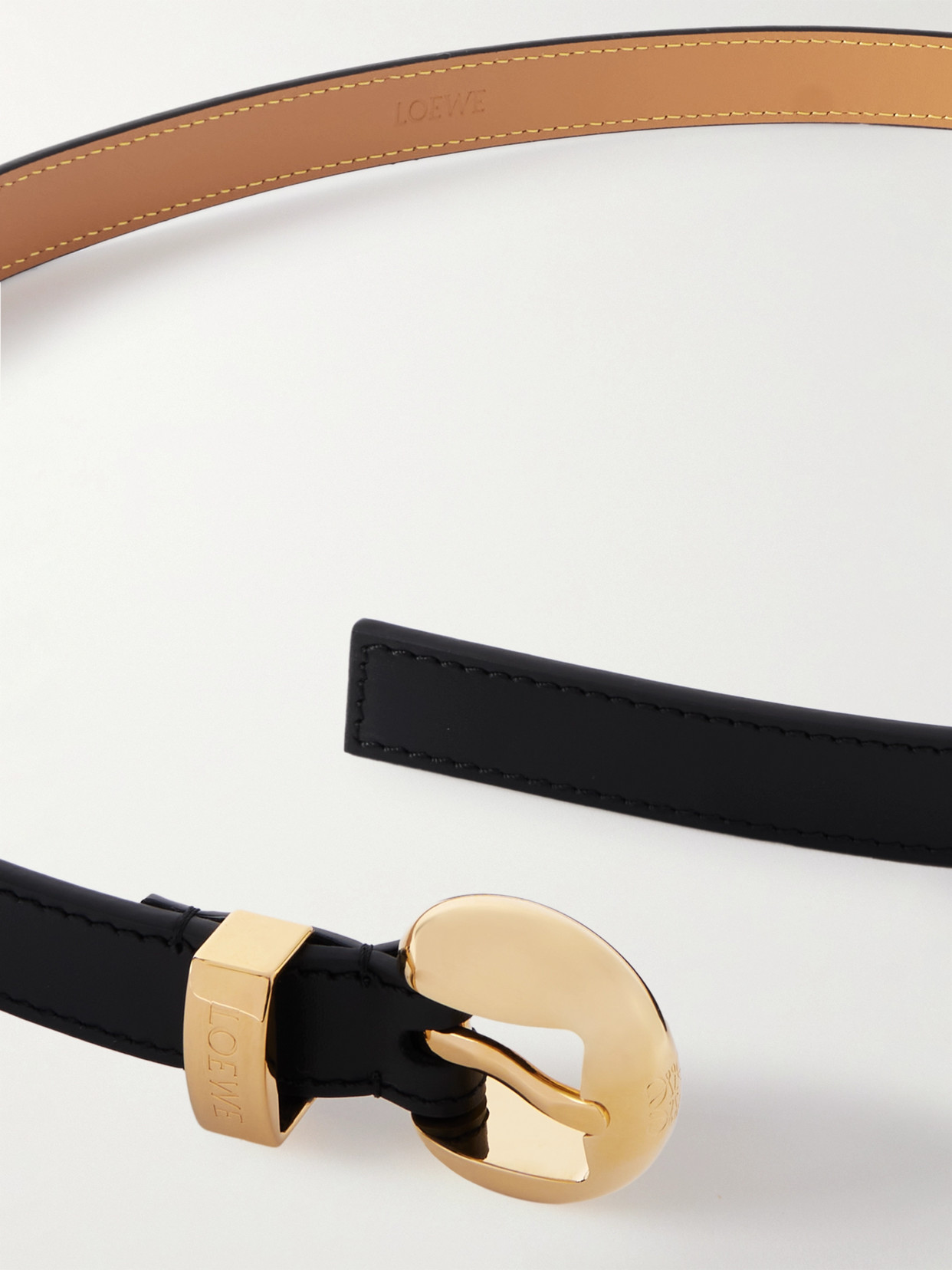 Loewe Pebble Leather Belt In Black
