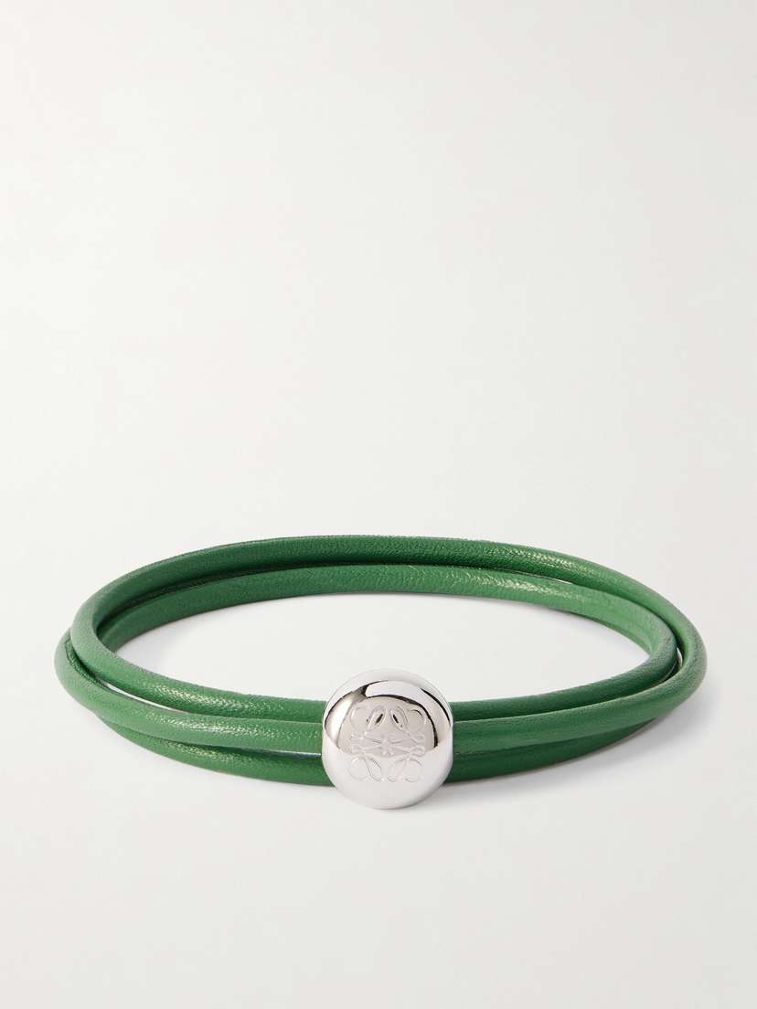 Loewe Leather And Silver-tone Wrap Bracelet
