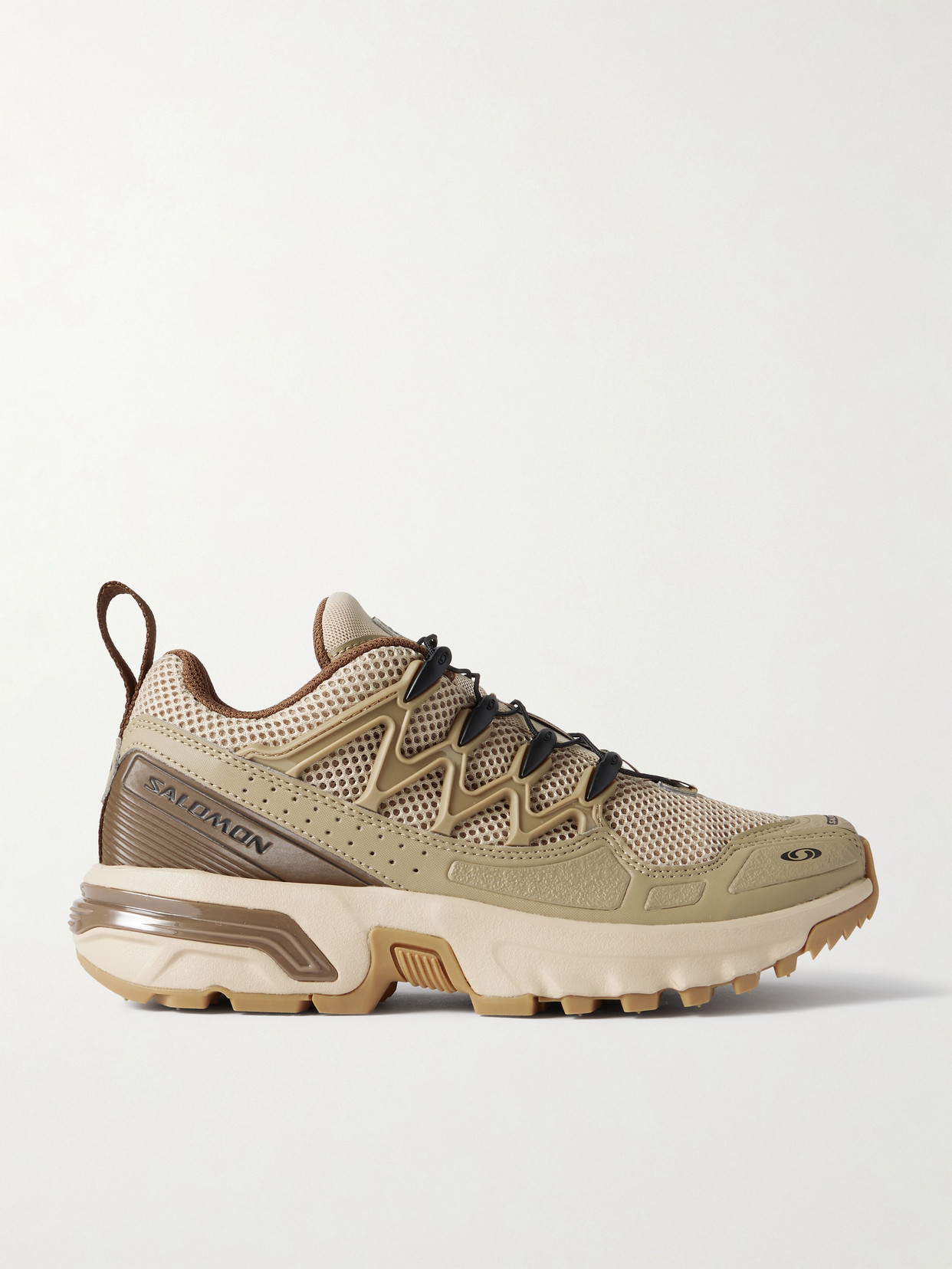 Salomon Acs + Og Rubber-trimmed Mesh Sneakers In Brown