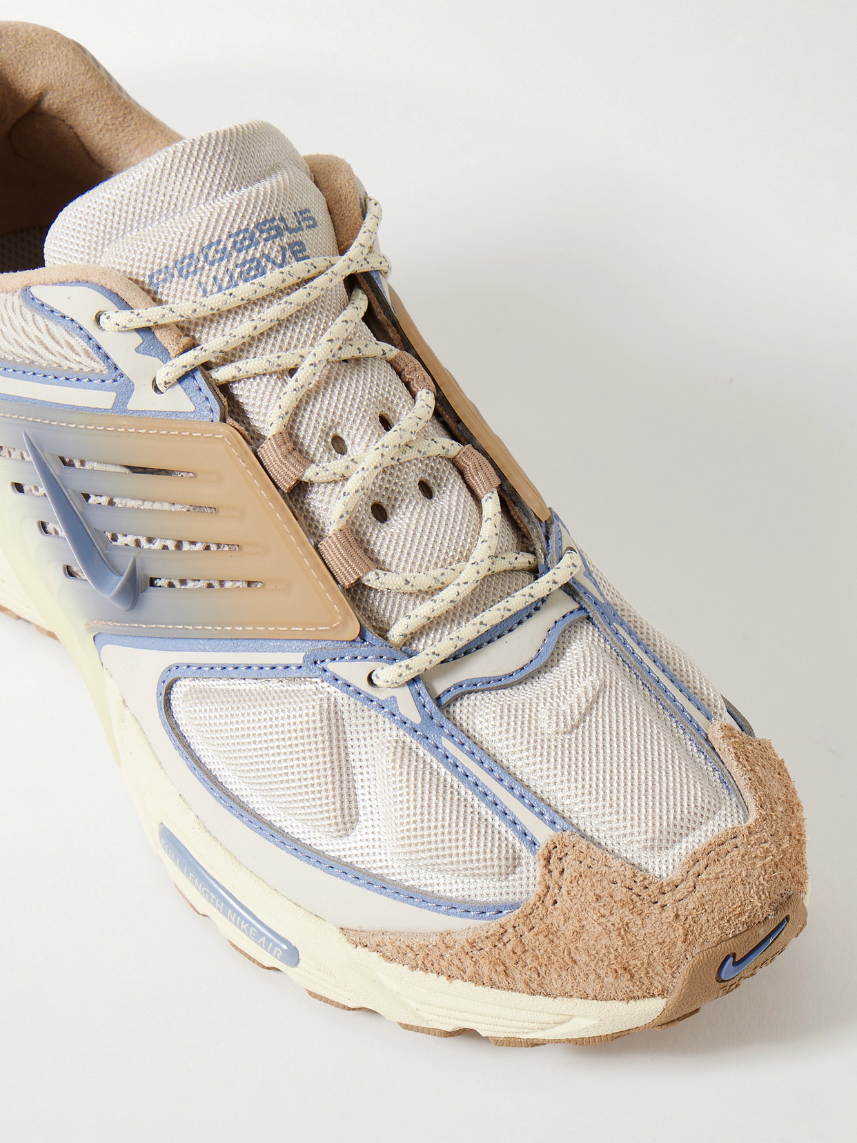 Nike Air Pegasus Wave Suede And Rubber-trimmed Mesh Sneakers In Off-white