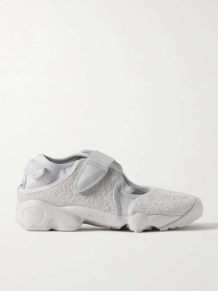 Nike Air Rift Split-toe Brushed-suede And Mesh Sneakers