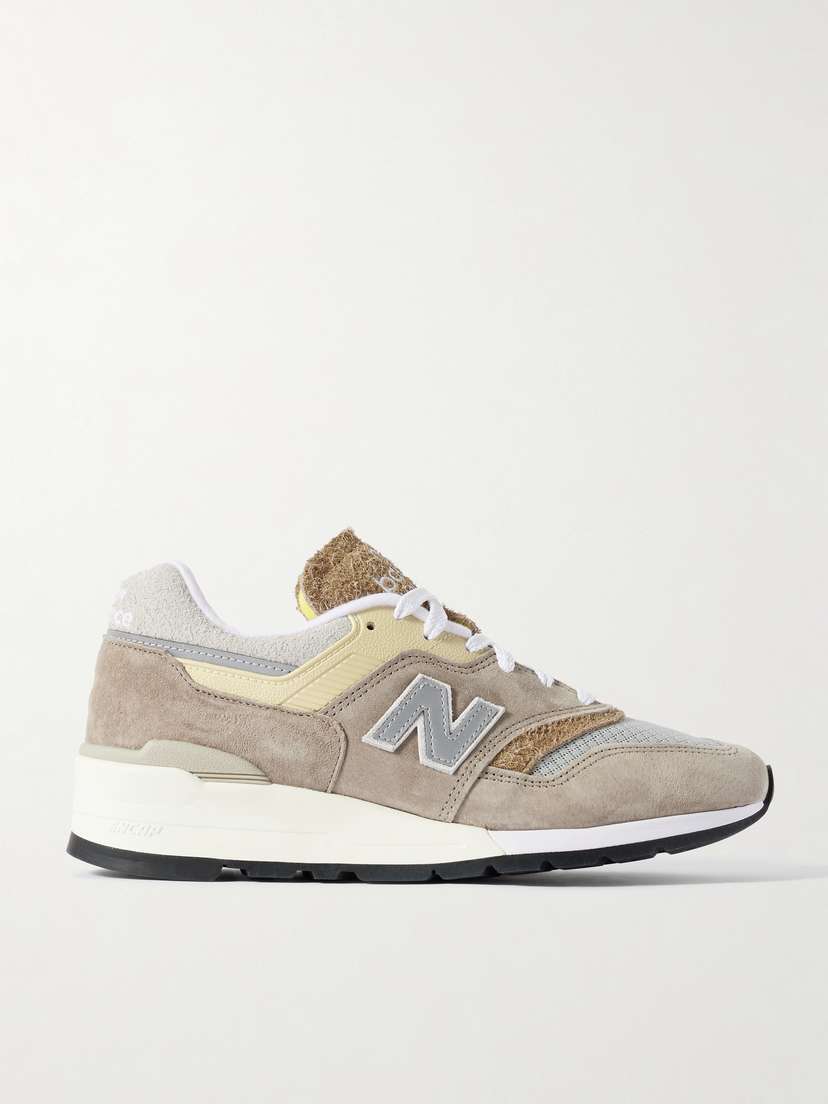 New Balance 997 Leather And Mesh-trimmed Suede Sneakers