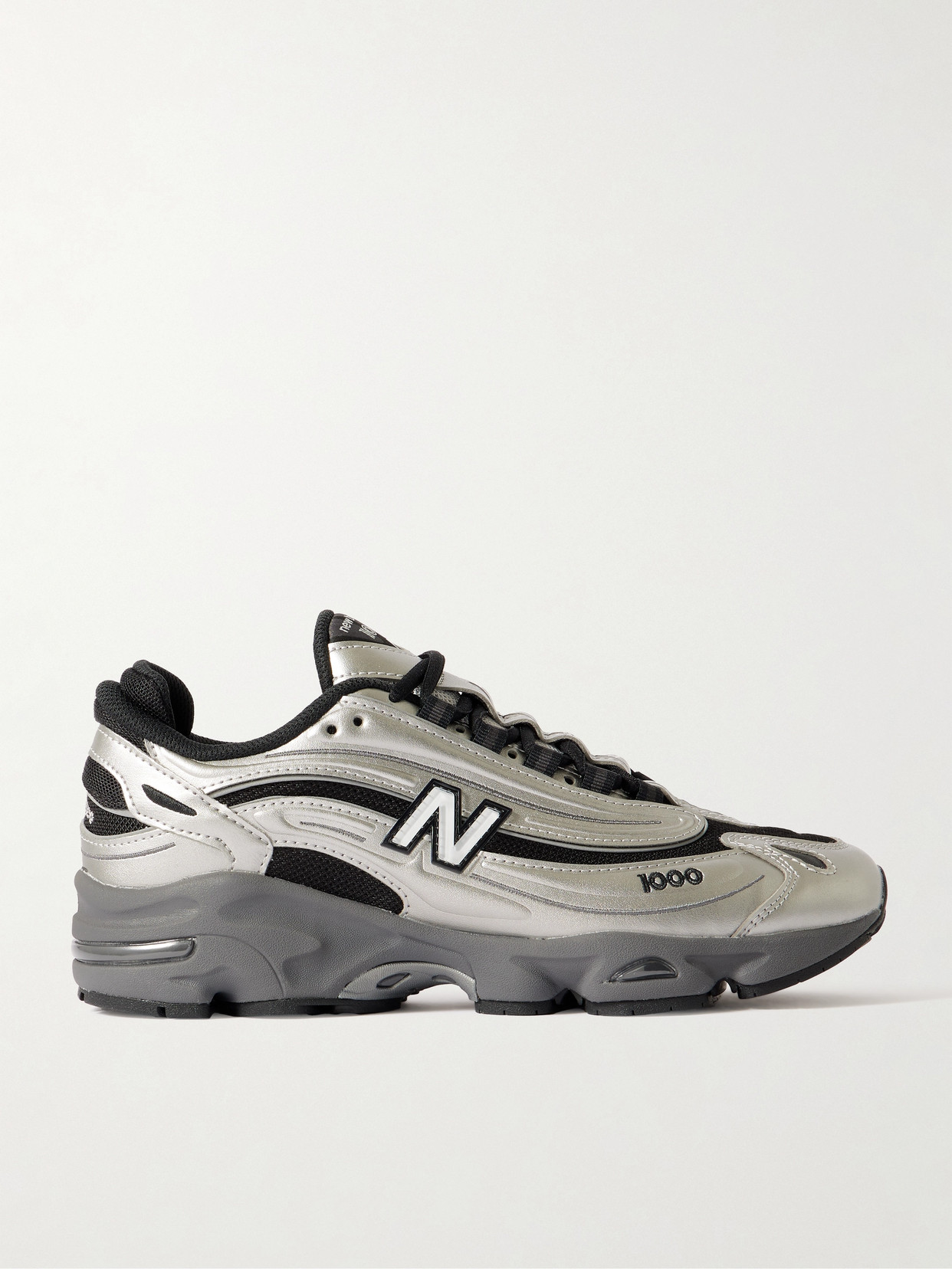 New Balance - 1000 Mesh-paneled Metallic Sneakers - Silver