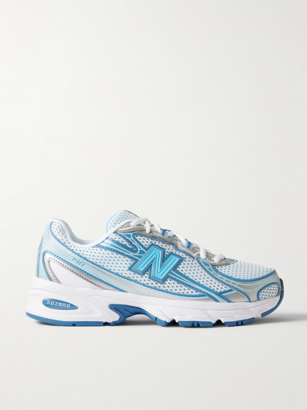 New Balance - 740 Metallic Rubber-trimmed Mesh Sneakers - Blue
