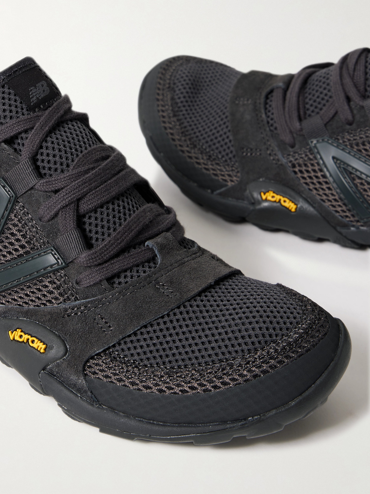 NEW BALANCE MINIMUS SUEDE AND RUBBER-TRIMMED MESH SNEAKERS