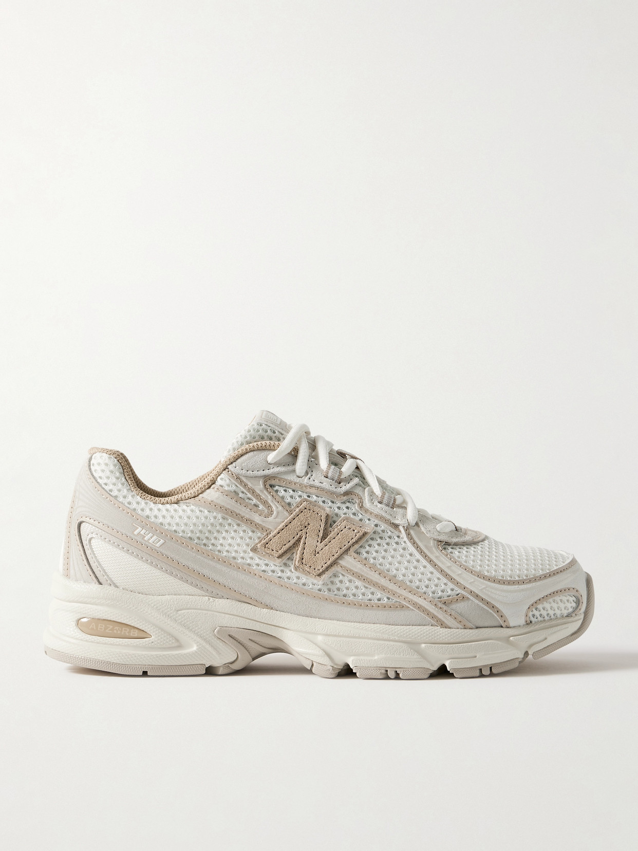 New Balance - 740 Leather And Suede-trimmed Mesh Sneakers - Cream