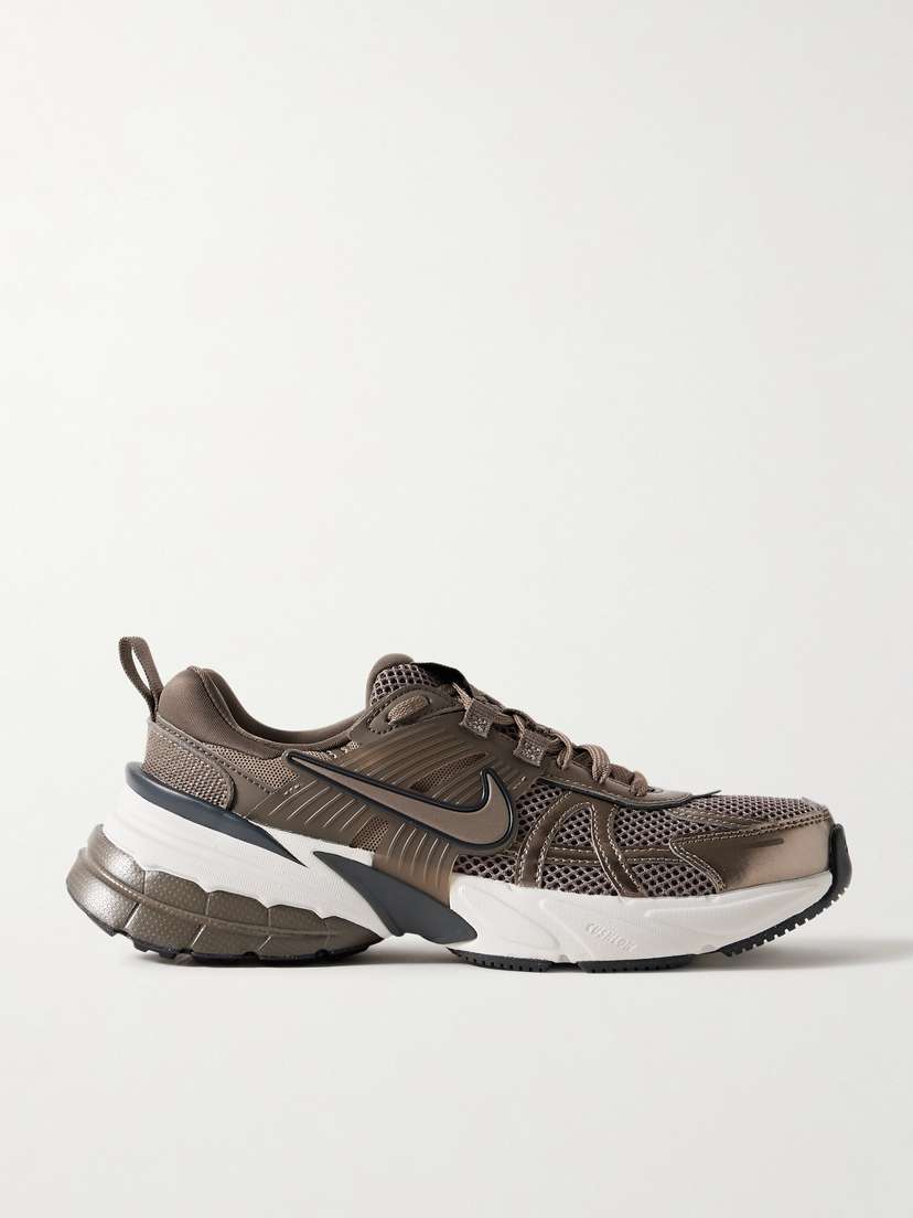 Nike V2k Metallic Leather, Rubber And Mesh Sneakers