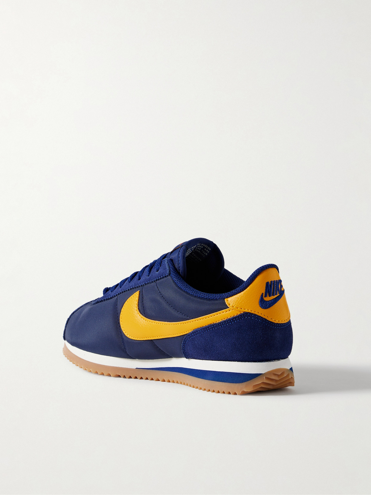 NIKE CORTEZ LEATHER AND SUEDE-TRIMMED SHELL SNEAKERS