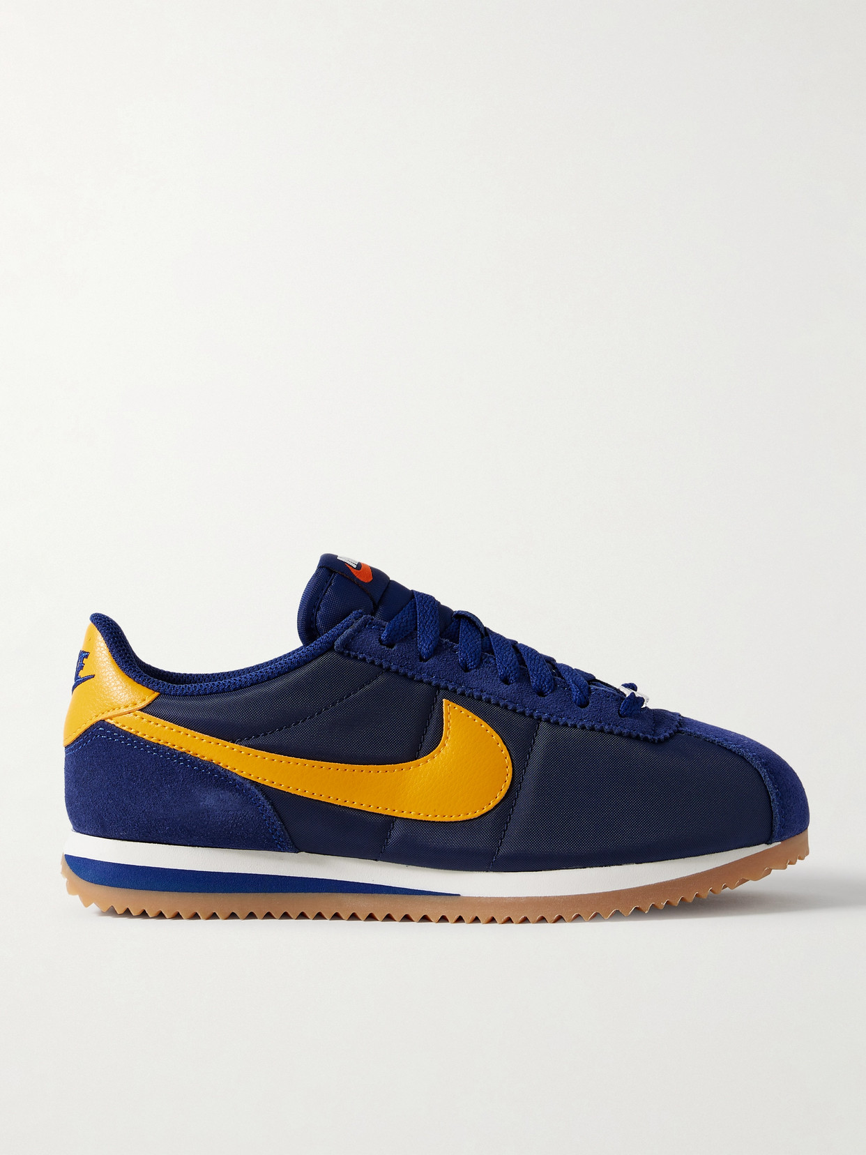 Nike Cortez Leather And Suede-trimmed Shell Sneakers In Blue