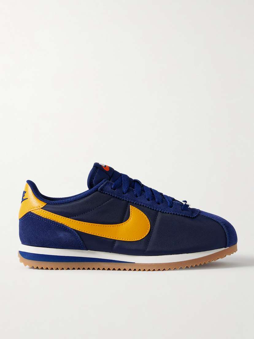 Nike Cortez Leather And Suede-trimmed Shell Sneakers