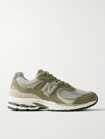 New Balance 2002R leather-trimmed mesh and suede sneakers