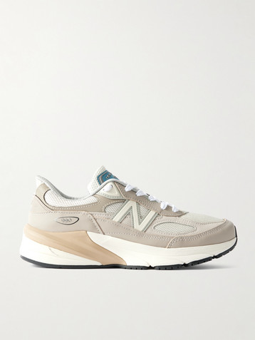 New Balance 990v6 leather-trimmed mesh sneakers