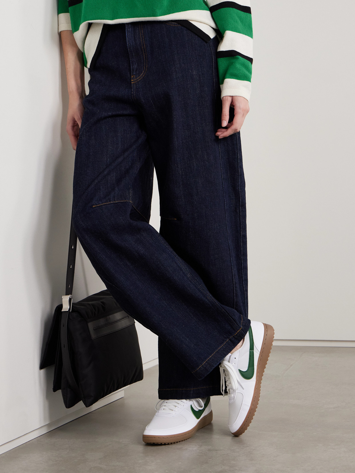 NIKE FIELD GENERAL LEATHER-TRIMMED MESH SNEAKERS