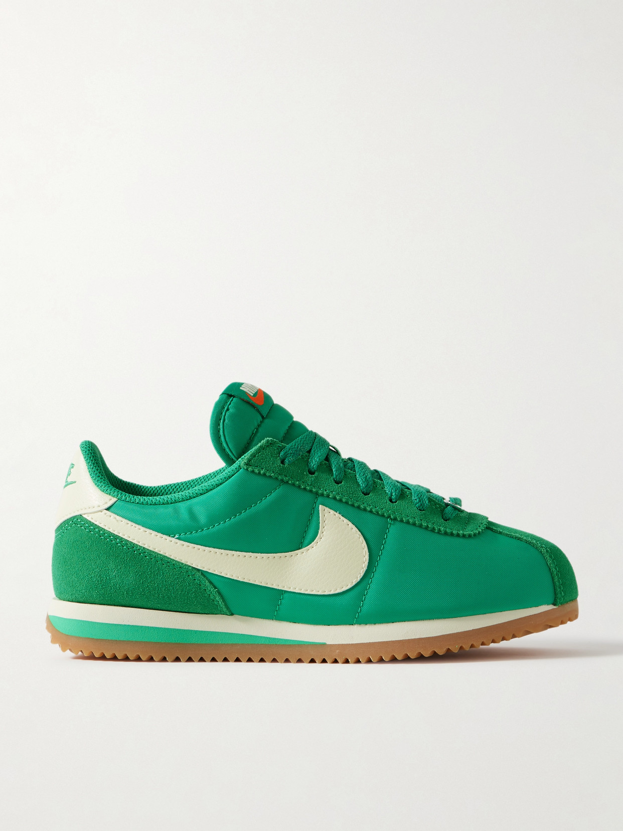 Nike - Cortez Leather And Suede-trimmed Shell Sneakers - Bright green — curated by 5 Star Luxe for weddings, travel and effortless style