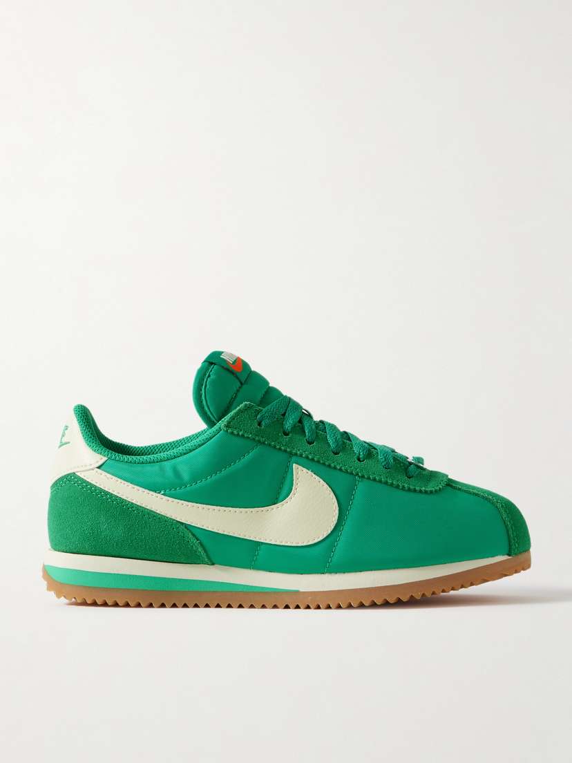 Nike Cortez Leather And Suede-trimmed Shell Sneakers