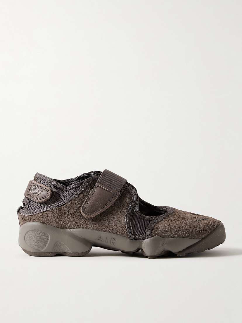 Nike Air Rift Split-toe Brushed-suede And Mesh Sneakers