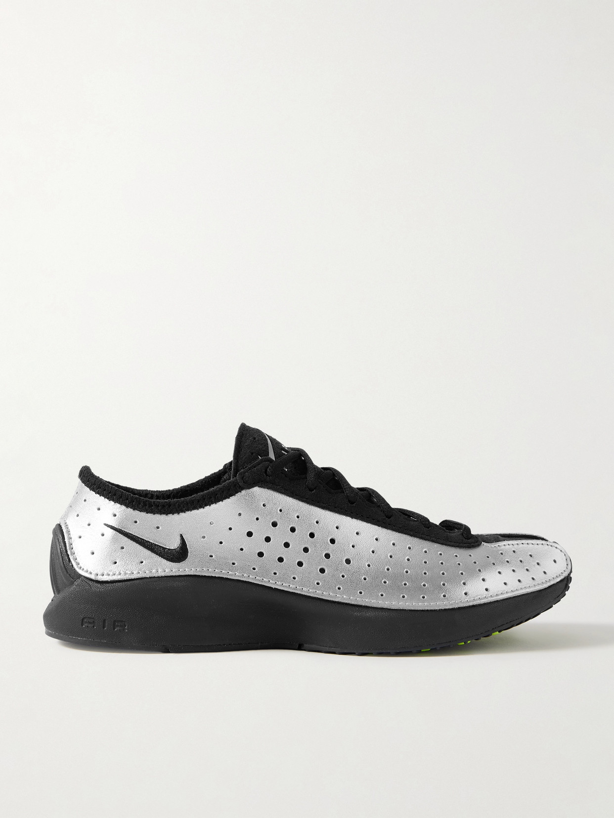 Nike - Air Superfly Suede And Perforated Metallic Leather Sneakers - Silver — curated by 5 Star Luxe for weddings, travel and effortless style