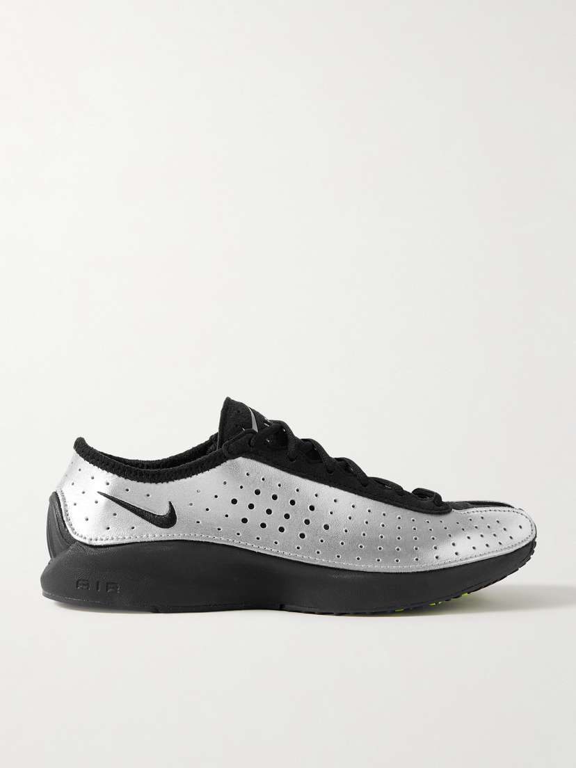 Nike Air Superfly Suede And Perforated Metallic Leather Sneakers
