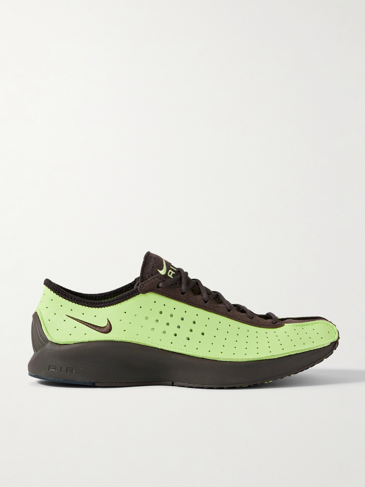 Nike Air Superfly Suede And Perforated Leather Sneakers In Green